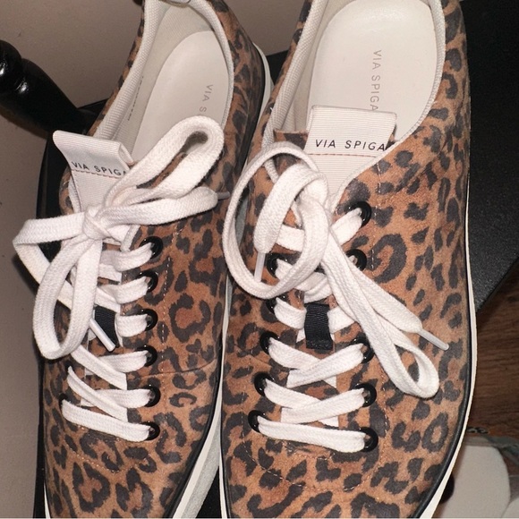 Via Spiga V-Mae leopard print Platform Sneakers size 9 - Picture 3 of 5